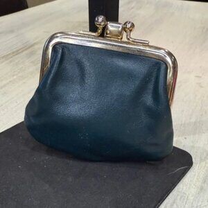 Vintage Princess Gardner Elegant Teal Leather Coin Purse